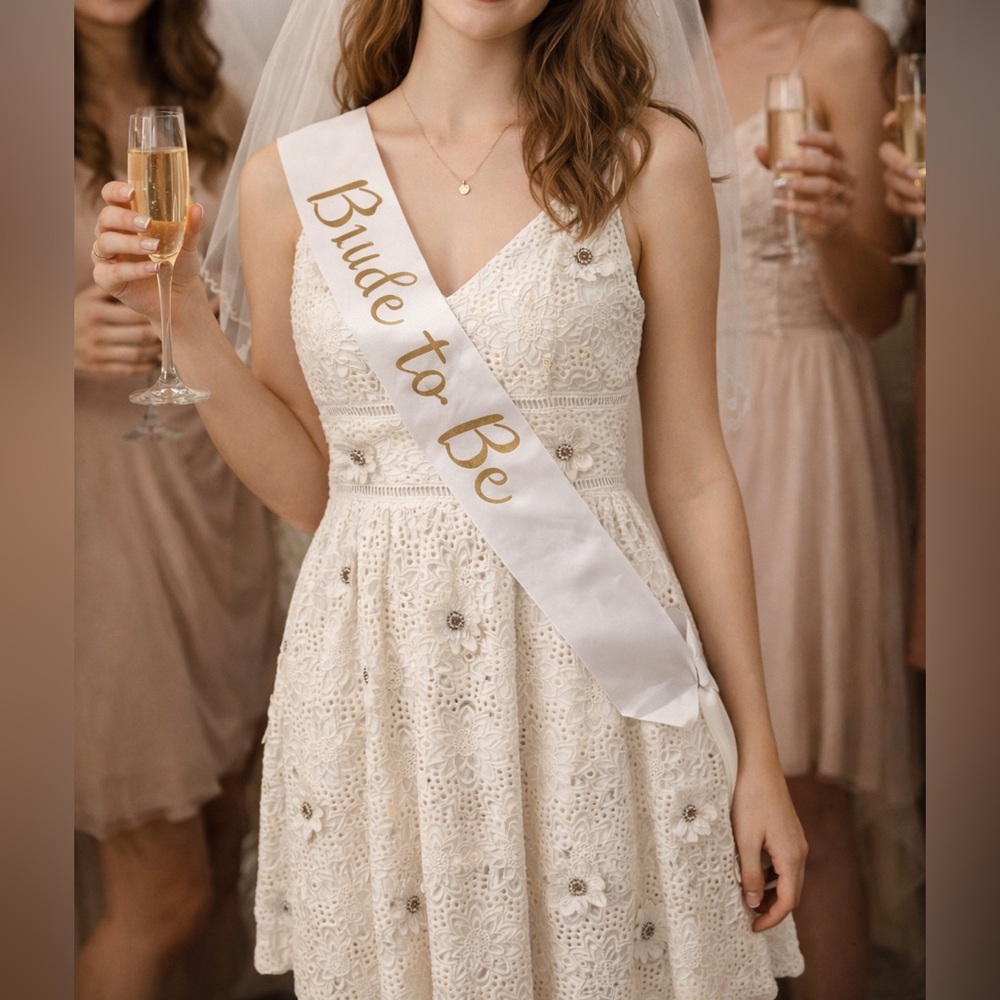 Michael Kors White Eyelet Mini Dress Bridal Cottagecore Romantic Wedding Guest 0 - Picture 2 of 15
